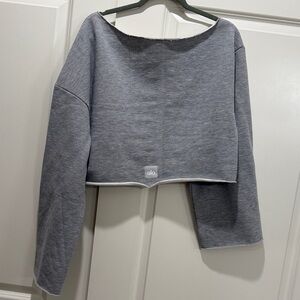 ALO Yoga Heather Gray Cropped Top